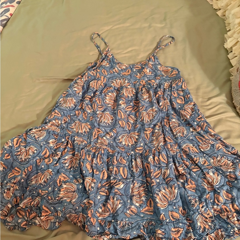 Natural Life Floral Blue and Orange Sundress